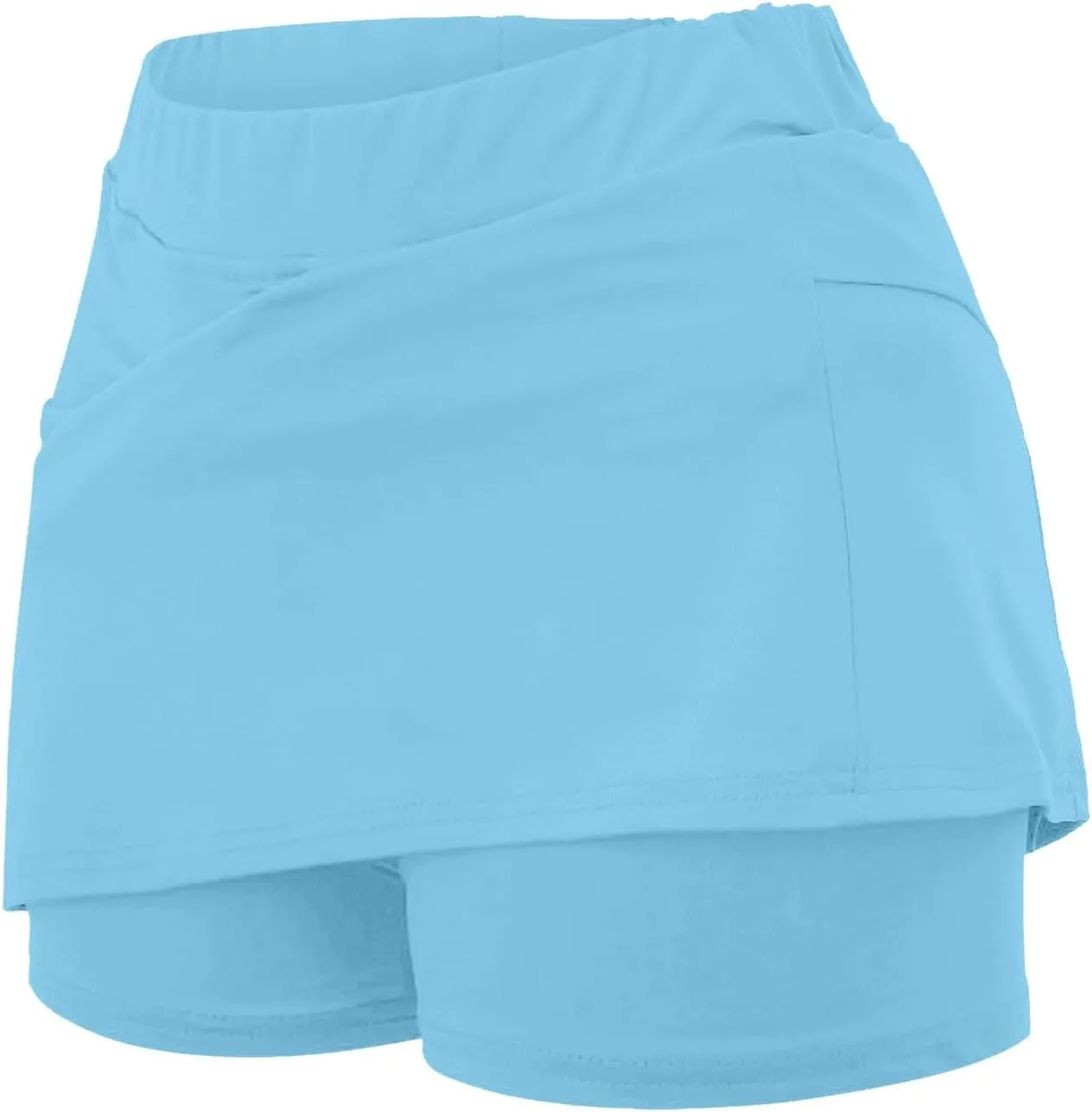 Women's 2 in 1 Athletic Running Shorts High Waisted Gym Workout Tennis Shorts High Waisted Tennis Skirt with Pockets