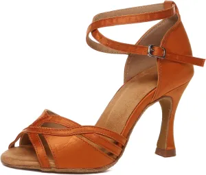 Women's Ballroom Dance Shoes Latin Salsa Dancing Shoes Practice 3 inch Heel Height,Model D52
