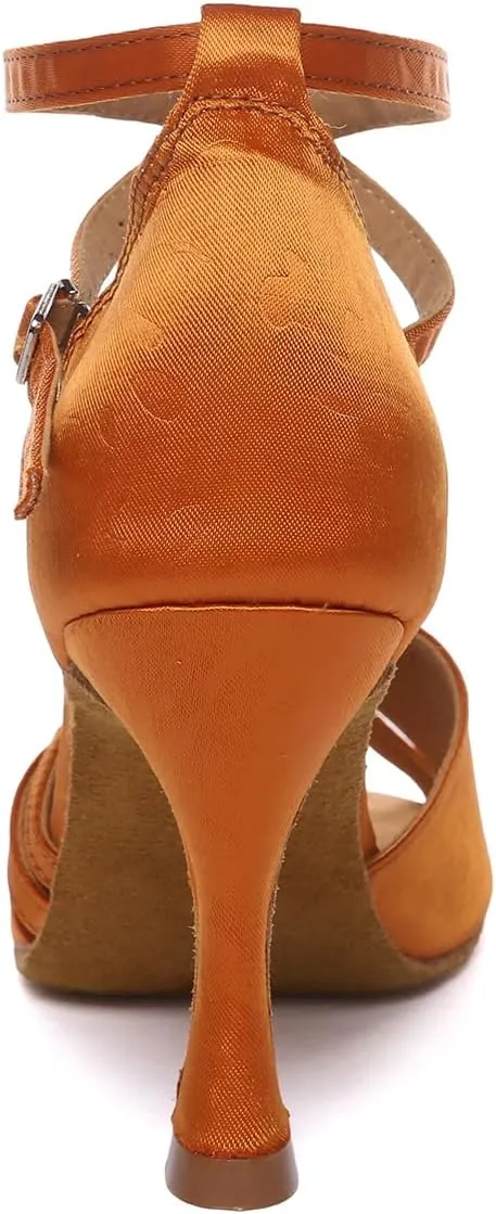 Women's Ballroom Dance Shoes Latin Salsa Dancing Shoes Practice 3 inch Heel Height,Model D52