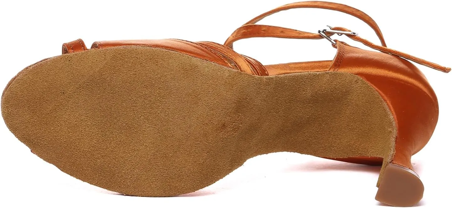 Women's Ballroom Dance Shoes Latin Salsa Dancing Shoes Practice 3 inch Heel Height,Model D52