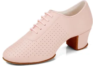 Women's Closed Toe Latin Dance Shoes Split-Sole Modern Salsa Teaching Ballroom Practice Dance Shoes,WDL-K21-Suede Sole-2Heel
