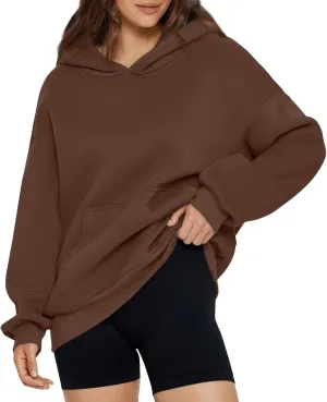 Women'S Fashion Hoodies & Sweatshirts 2024 Fall Drop Shoulder Pullover Sweaters Long Sleeve Tops With Pocket