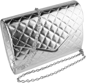 Womens Girls Convertible Handbag Clutch Crossbody Shoulder Bag With Chain Strap for Party Prom Cocktail Wedding
