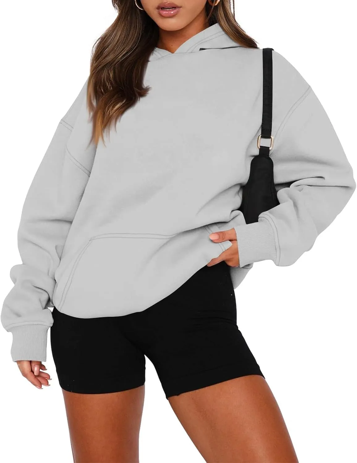 Womens Hoodies Pullover Fleece Lined Oversized Hooded Sweatshirts Teen Girls Sweaters Y2k Hoodie with Pockets