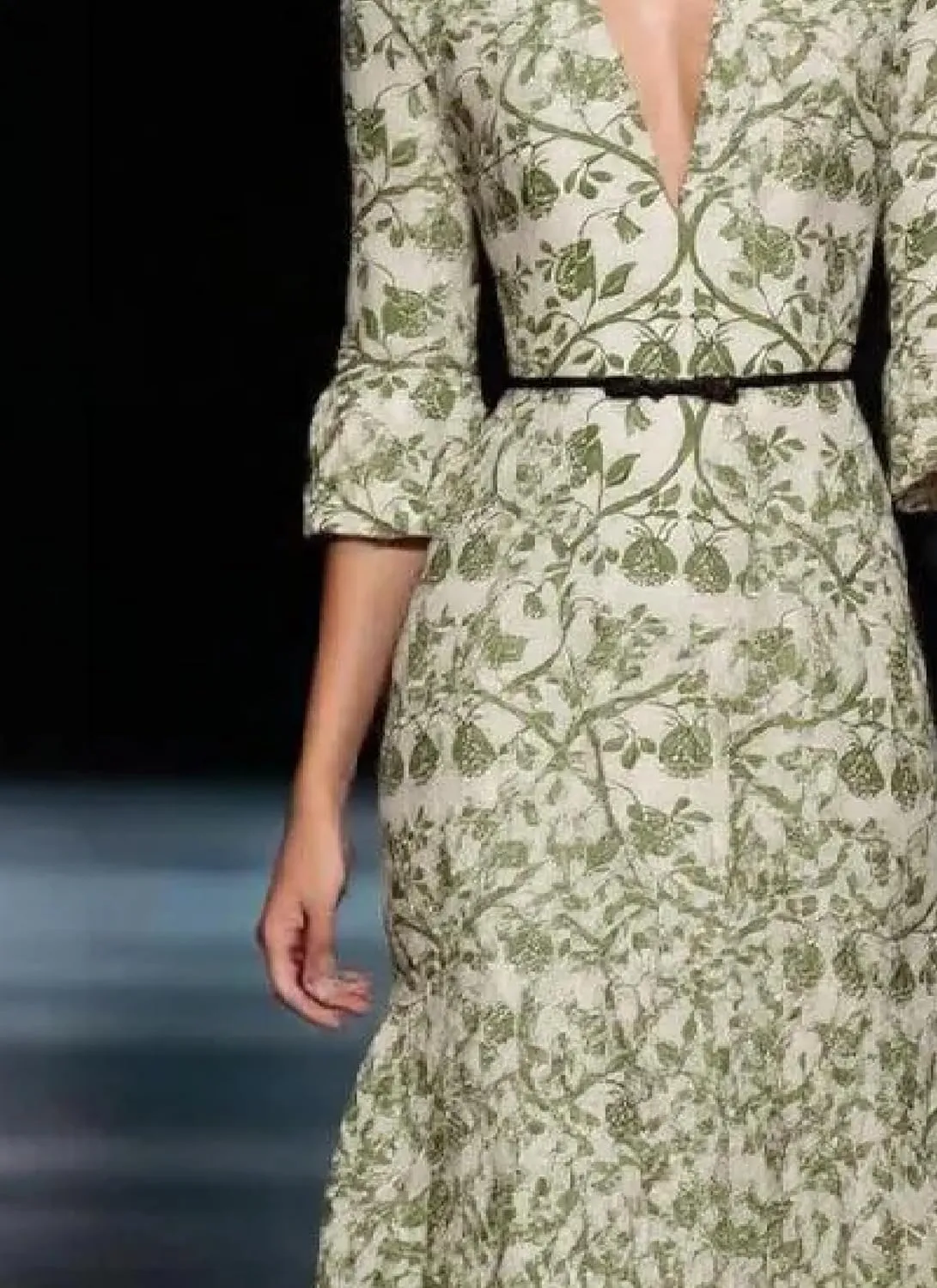 Womens Maxi Dress V-Neck 3/4 Sleeve Floral Print Belted Elegant Vintage 2025 Spring Summer Cocktail Party Dress