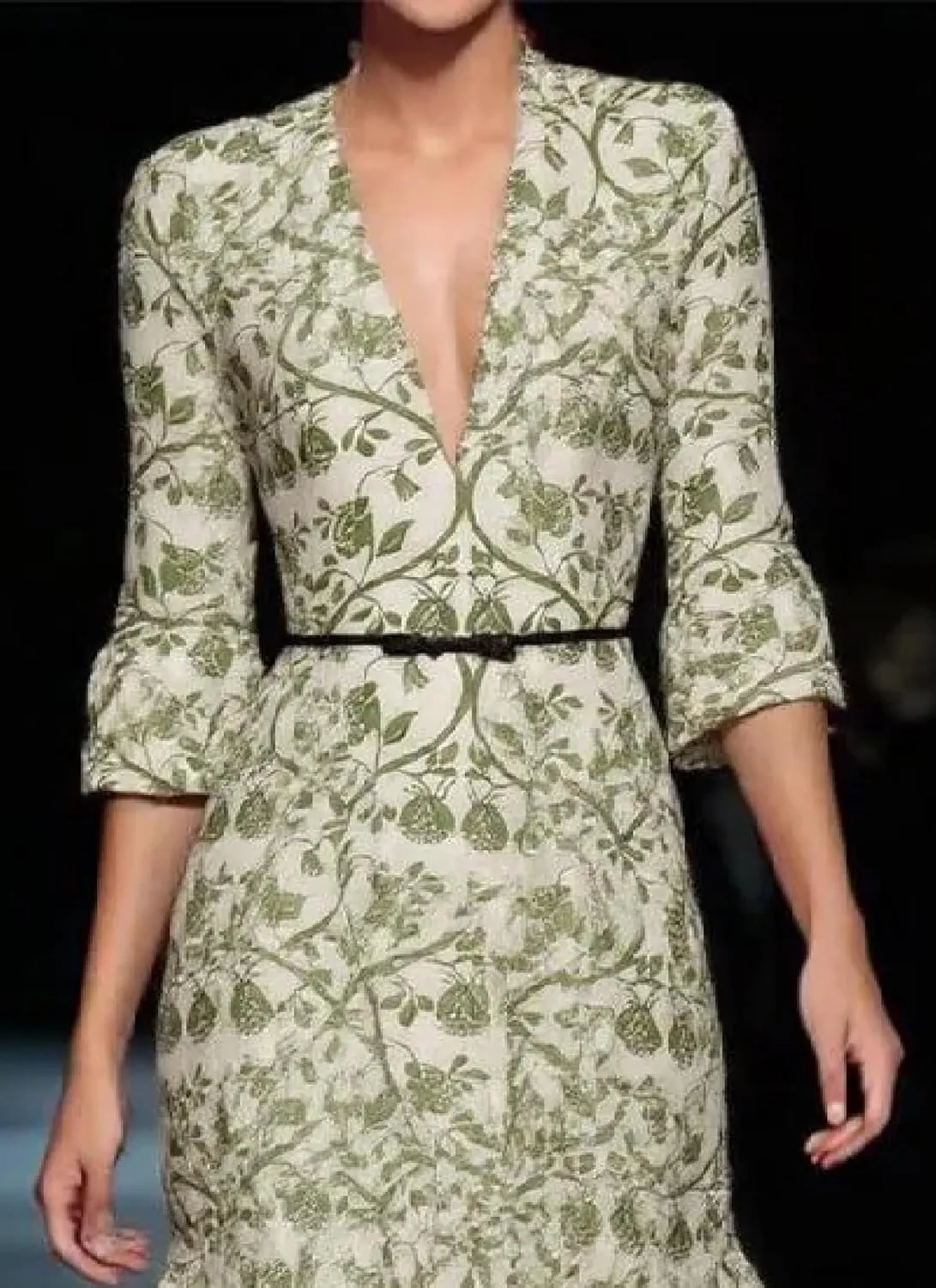 Womens Maxi Dress V-Neck 3/4 Sleeve Floral Print Belted Elegant Vintage 2025 Spring Summer Cocktail Party Dress