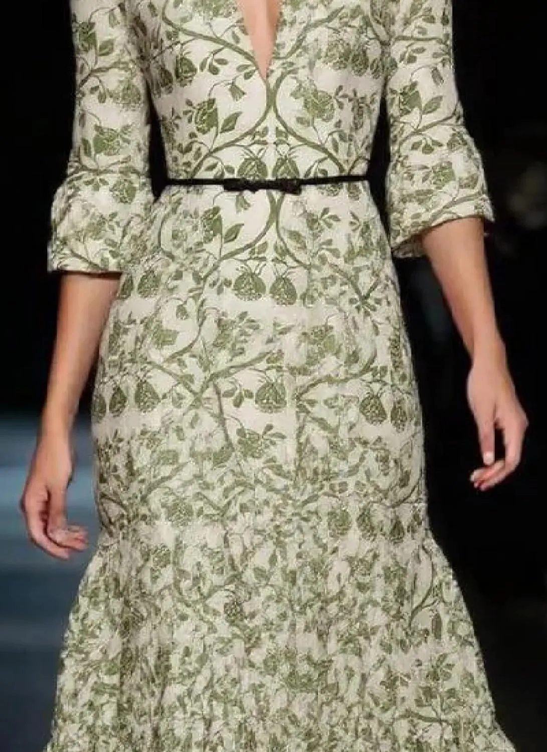 Womens Maxi Dress V-Neck 3/4 Sleeve Floral Print Belted Elegant Vintage 2025 Spring Summer Cocktail Party Dress