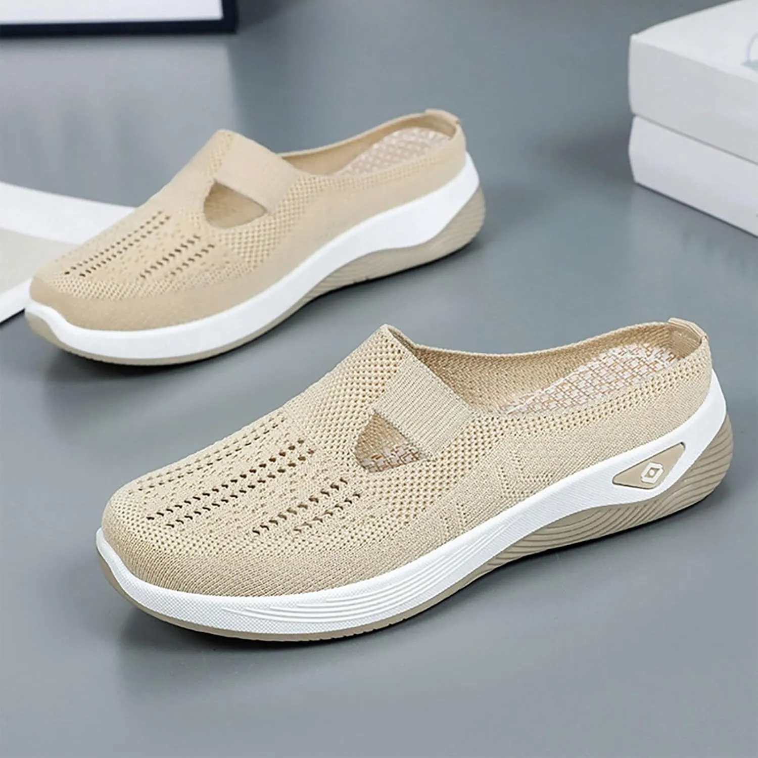 Womens Orthopedic Loafers Comfortable Slip On Knitted Sneakers with Arch Support for Walking Running Hiking Diabetic 2025