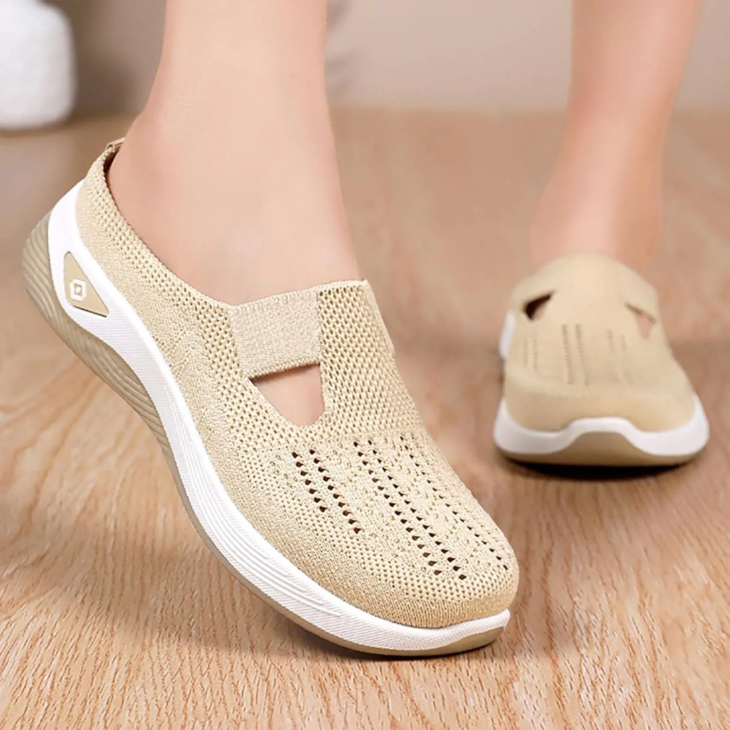 Womens Orthopedic Loafers Comfortable Slip On Knitted Sneakers with Arch Support for Walking Running Hiking Diabetic 2025