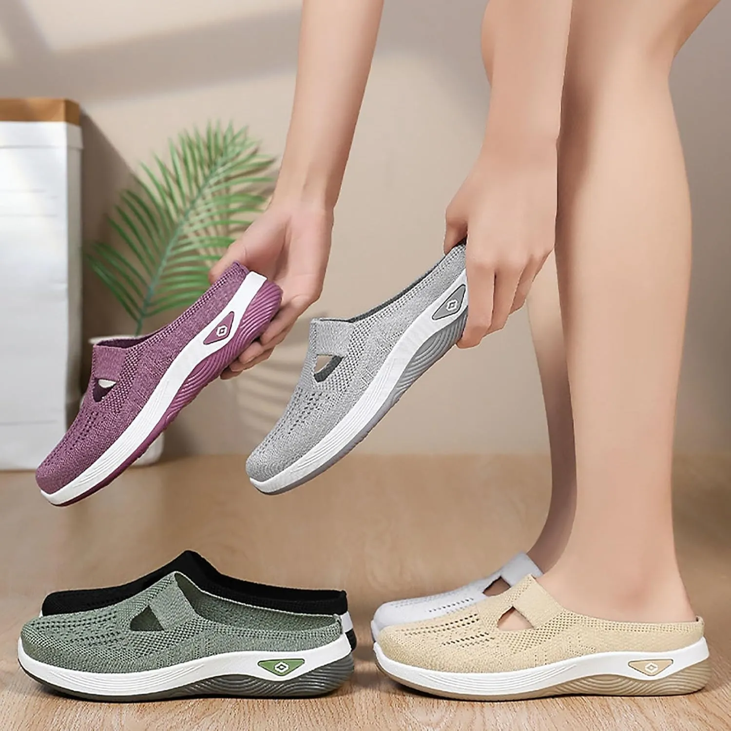 Womens Orthopedic Loafers Comfortable Slip On Knitted Sneakers with Arch Support for Walking Running Hiking Diabetic 2025