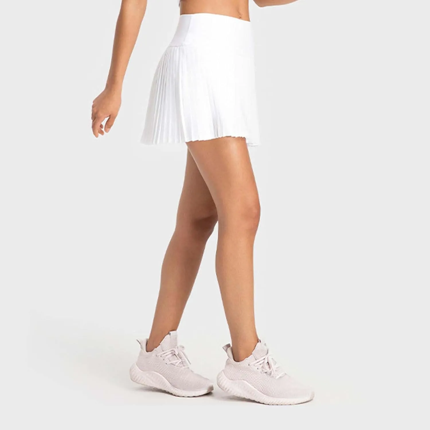 Womens Pleated Tennis Skirt Built in Shorts High Waisted Elastic Skirt Golf Athletic Activewear Skorts with Pockets