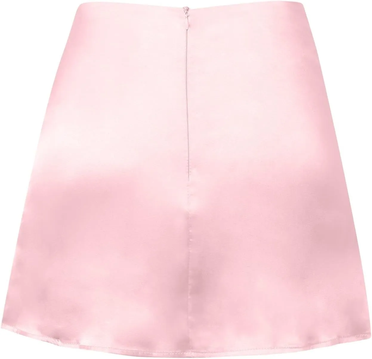 Women's Satin Elastic High Waist Zipper Skorts Versatile Stretchy Skirt Flared Casual A Line Mini Skirts Built in Shorts