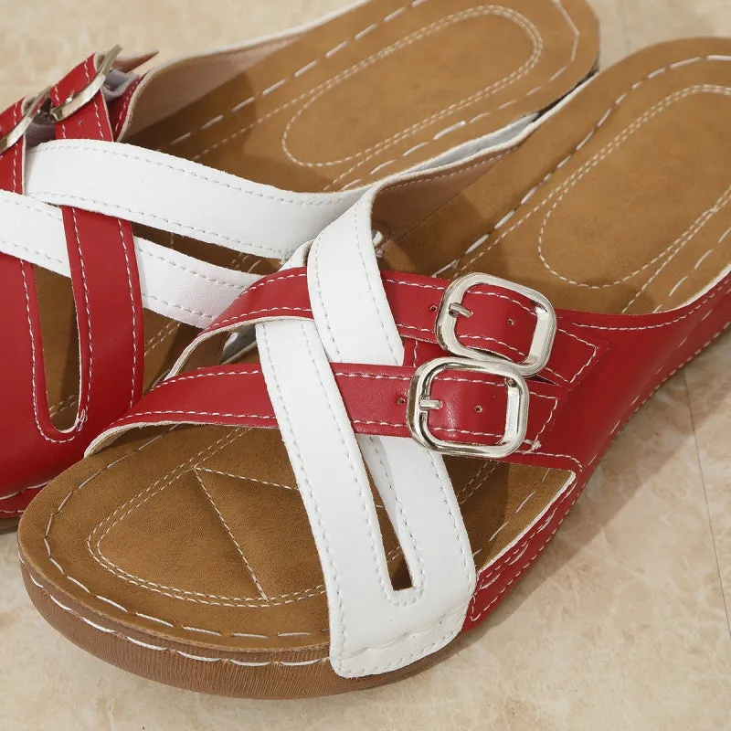 Women's Summer Adjustable Cross Strap Casual Sandals