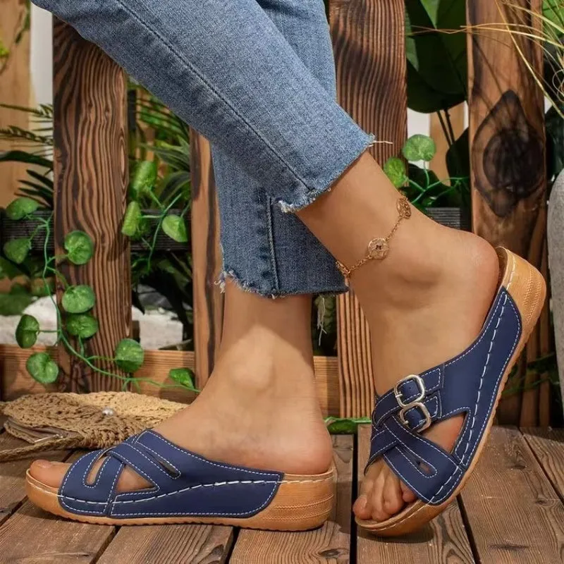 Women's Summer Adjustable Cross Strap Casual Sandals