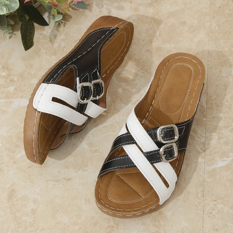 Women's Summer Adjustable Cross Strap Casual Sandals