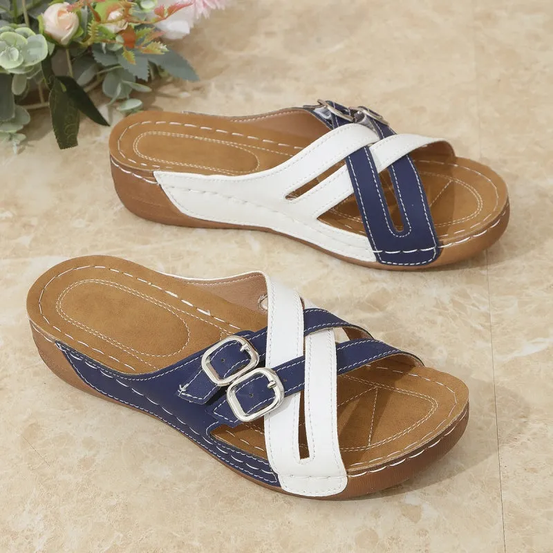 Women's Summer Adjustable Cross Strap Casual Sandals
