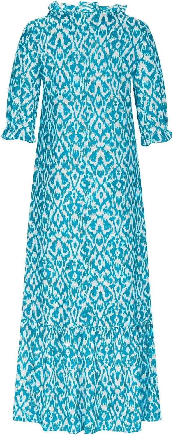 Womens Summer Dresses Short Sleeve Boho Graphic Print Maxi Dresses Loose Casual Flowy Beach Sundresses