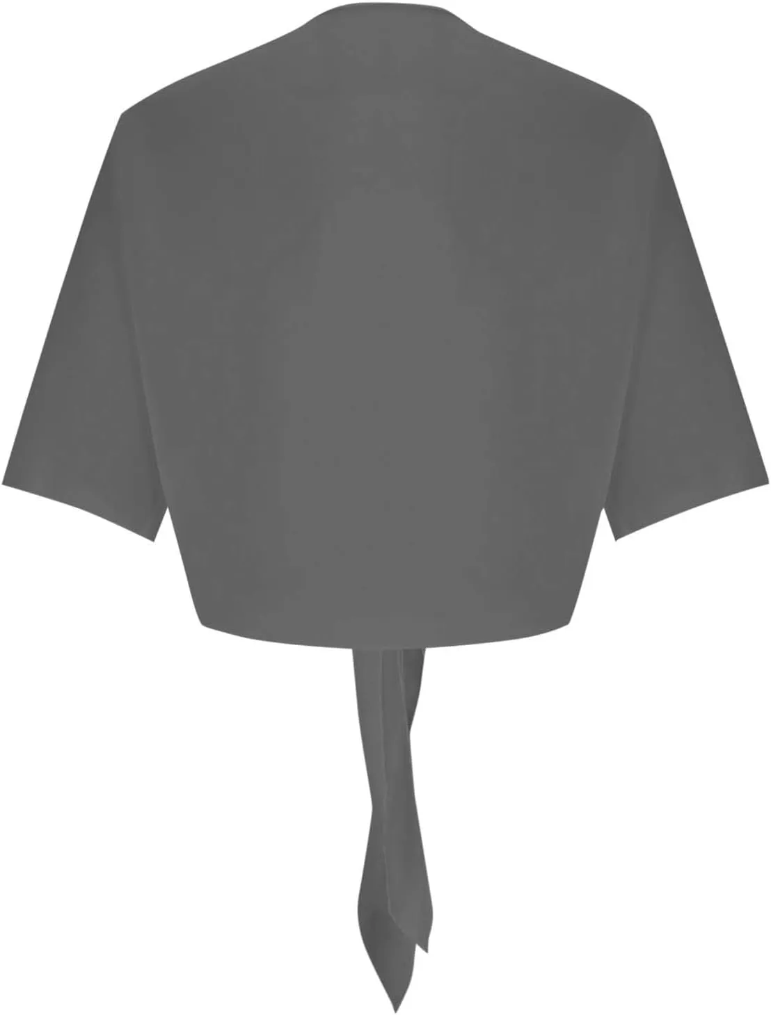 Women's Tie Front Knot Short Sleeeve Crop Tops Blouse Lightweight Chiffon Bolero Shrugs Summer Sheer Shawl Cardigans