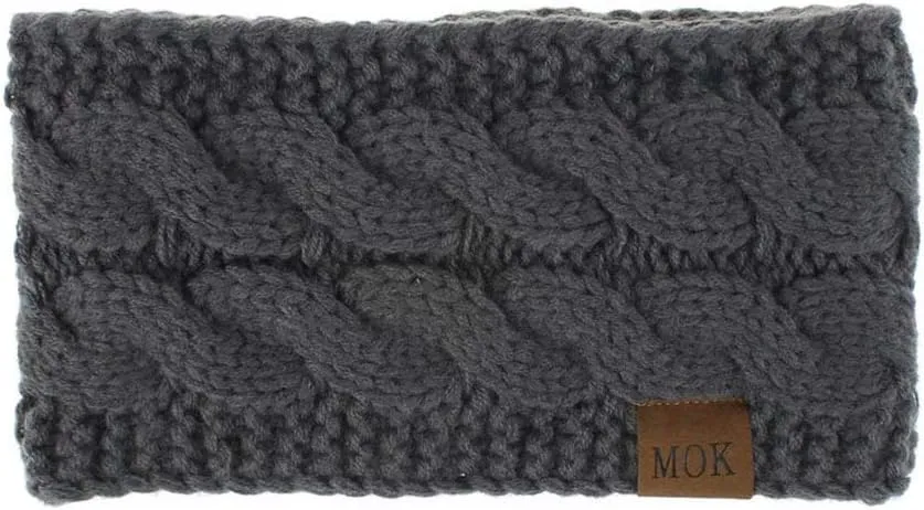 Womens Winter Ear Warmer Headband - Warm Winter Cable Knit Headband for Women, Soft Stretchy Thick Fuzzy Head Wrap