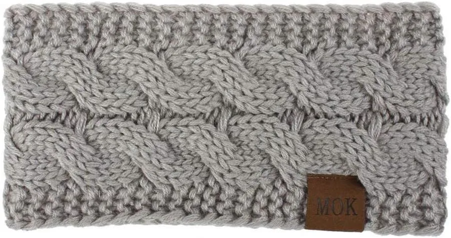 Womens Winter Ear Warmer Headband - Warm Winter Cable Knit Headband for Women, Soft Stretchy Thick Fuzzy Head Wrap