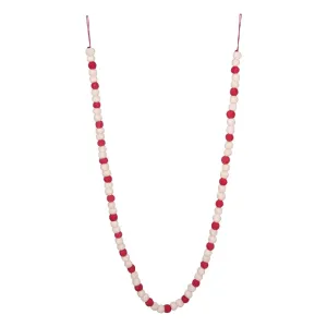Wool Felt Ball & Pom Pom Garland Red & White 72"L