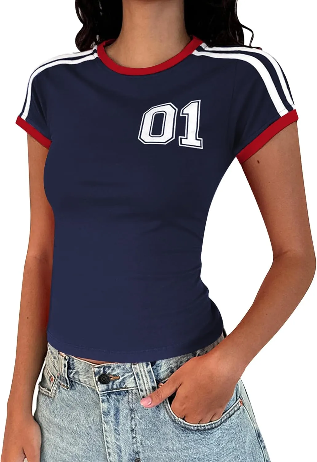 Y2k Graphic Baby Tees for Women Summer Short Sleeve Crop Tops Women T Shirts Going Out Tops Trendy Clothes