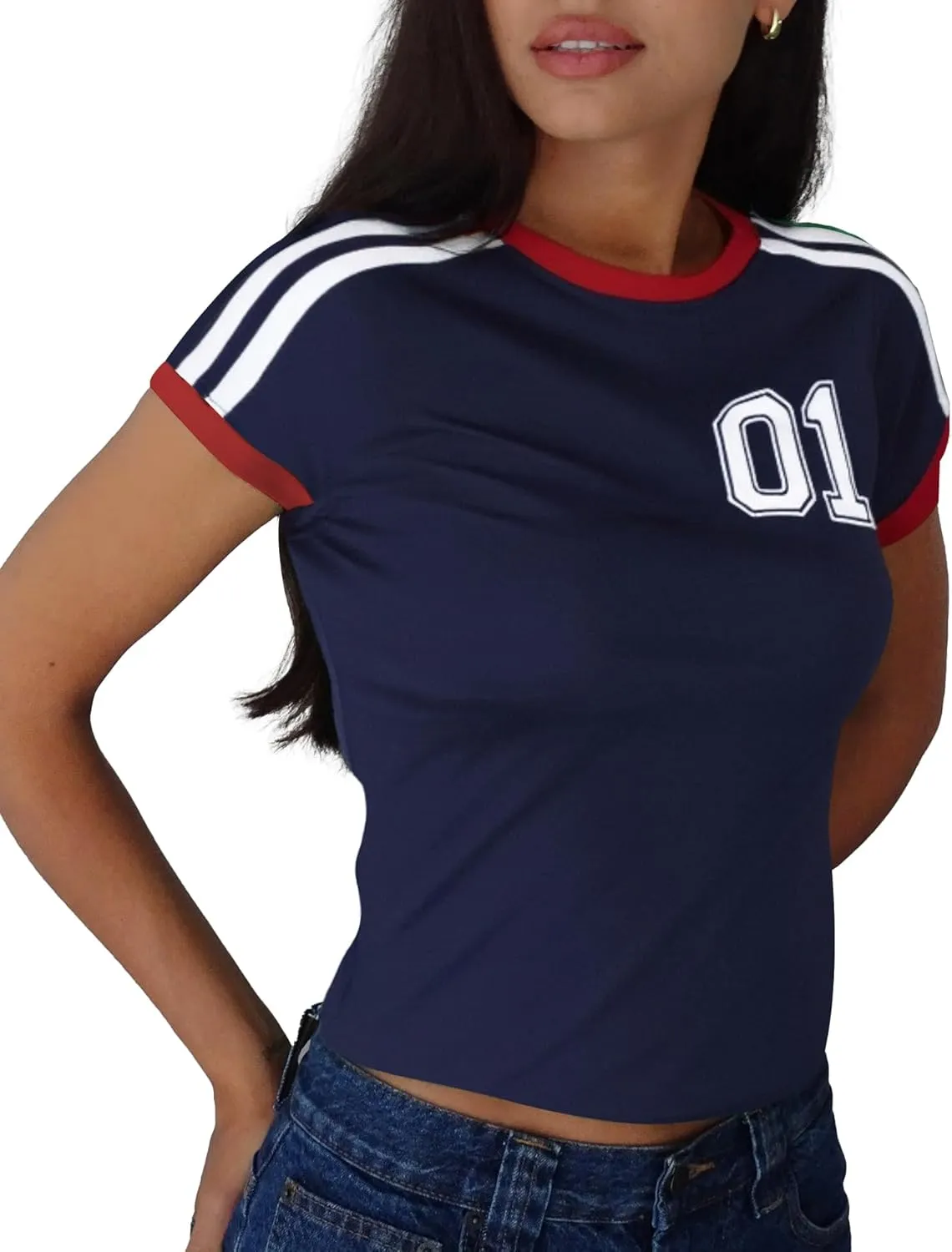 Y2k Graphic Baby Tees for Women Summer Short Sleeve Crop Tops Women T Shirts Going Out Tops Trendy Clothes