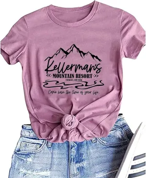 Yimoya Kellerman's Mountain Resort T Shirt Womens Favorite 80's Movie Tees Nobody Puts Baby in A Corner Shirt