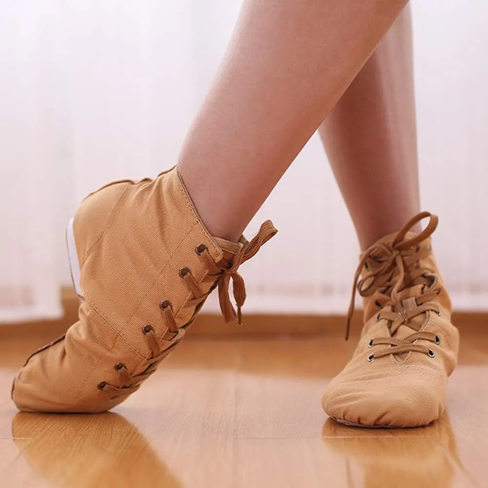 YKXLM Women's Breathable Canvas Jazz Dance Shoes Lady Latin Tango Ballroom Dance Shoes,Model TJGBFBJS