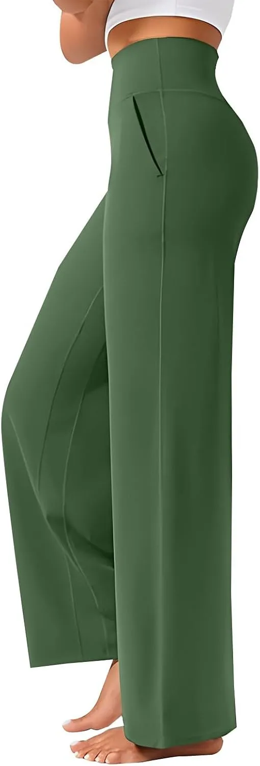 Yoga Pants Women 2025 Summer Casual Loose Pants High Waisted Stretch Dress Work Trousers