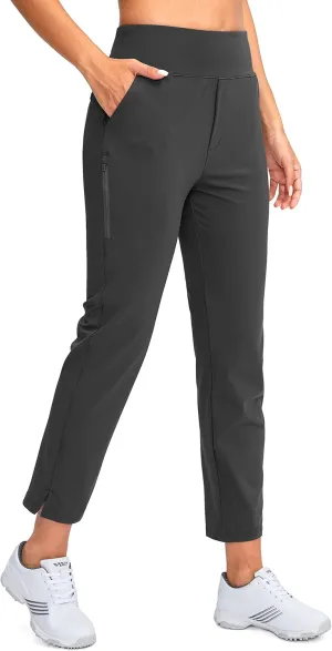 YYV Women's Golf Pants Stretch Work Ankle Pants High Waist Dress Pants with Pockets for Yoga Business Travel Casual