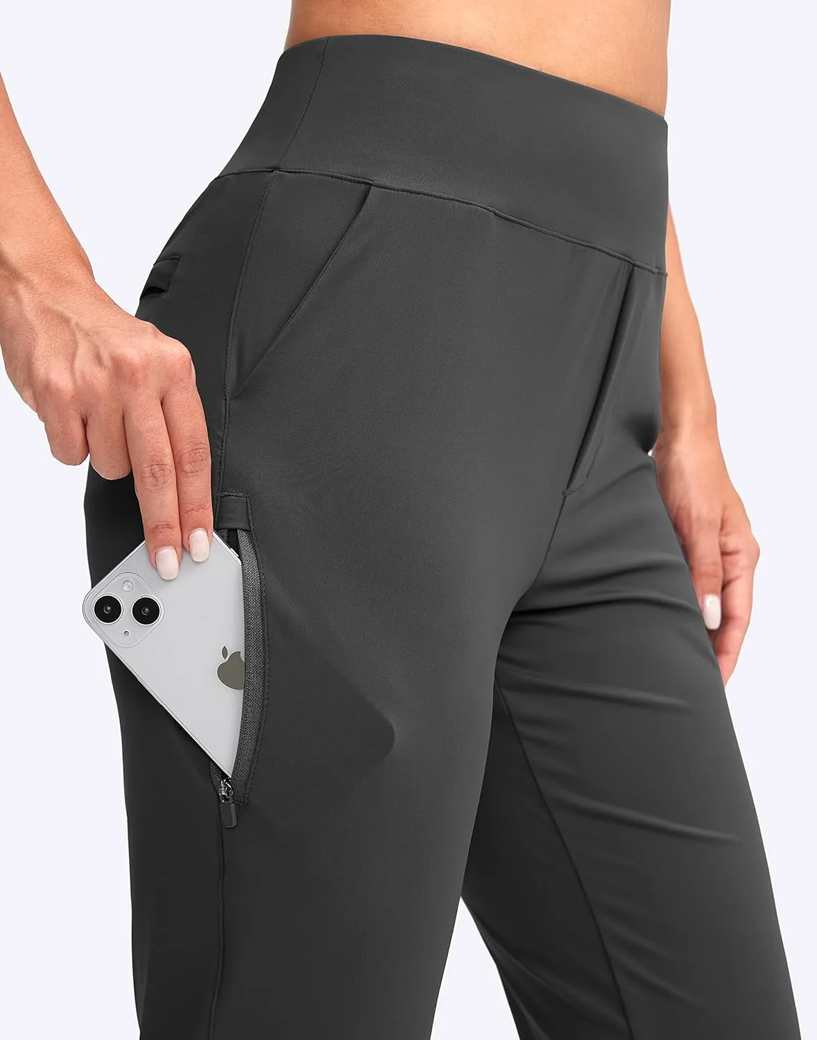 YYV Women's Golf Pants Stretch Work Ankle Pants High Waist Dress Pants with Pockets for Yoga Business Travel Casual