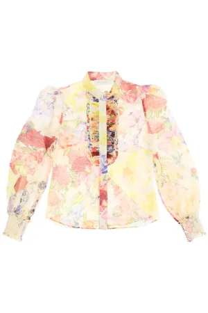 Zimmermann 'wonderland tuxedo' linen and silk blouse