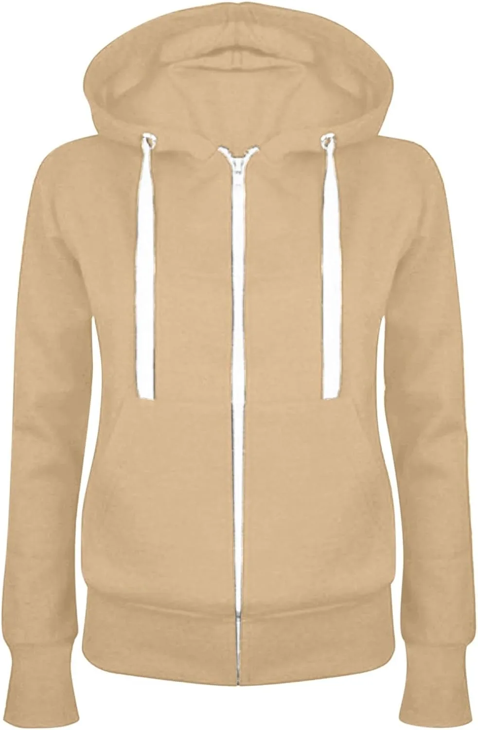 Zip Up Hoodies for Women 2024 Oversized Casual Fall Sweatshirts Fleece Long Sleeve Hooded Pullover with Pockets